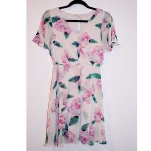 FLORAL CHIFFON DRESS M